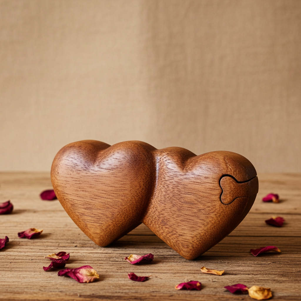 Bali Secret Trinket Storage Box - Two Hearts