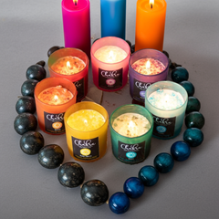 Crown Chakra Blackberry Crystal Chip Candle