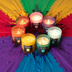 Crown Chakra Blackberry Crystal Chip Candle