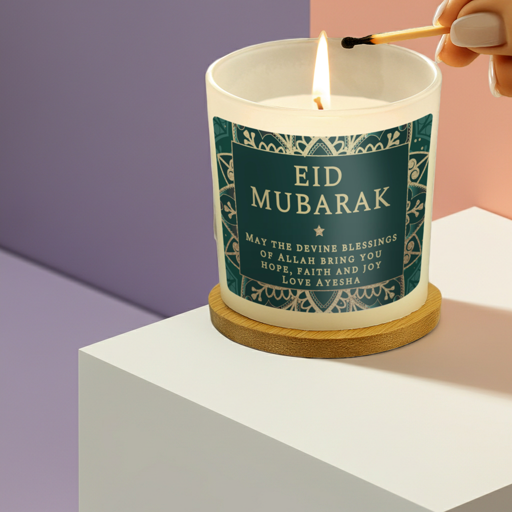 Personalised Vanilla Jar Candle | Ramadan & Eid Gift - Artfully Curated Creations and identify whats in the image