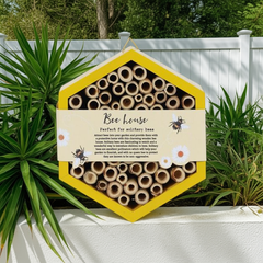 Wooden Bee Hotel Garden Insect House for Solitary Bees Eco Friendly Pollinator Habitat