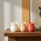 Tulip‑Shaped Candle Set | 3 Unscented Spring Candles | Floral Home Décor | 5‑Hour Burn | Easter & Spring Table Styling