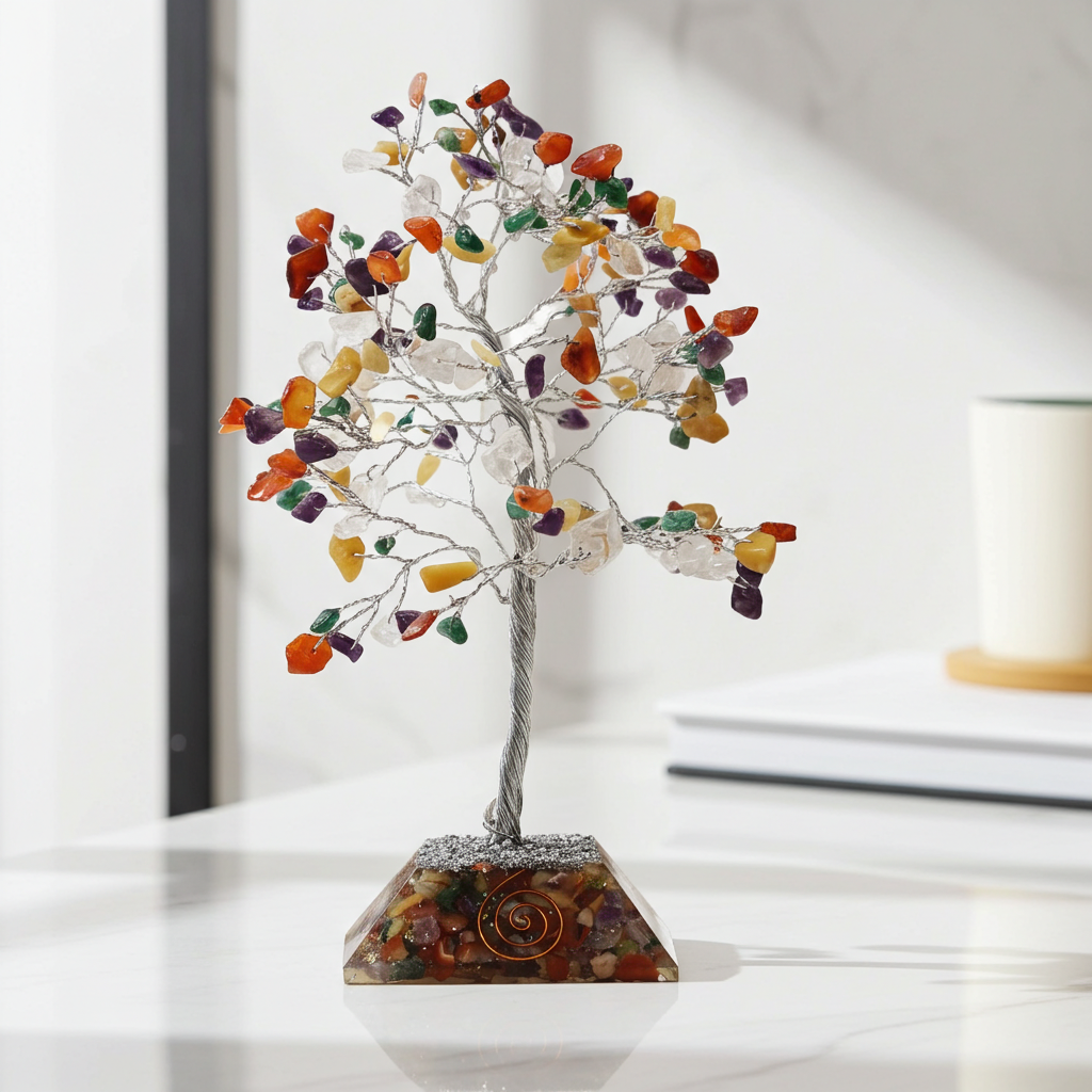 Multi Gemstone Tree With Organite Base