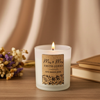 Personalised Wedding Cork Label Vanilla Candle |  Custom Keepsake Gift for Newlyweds