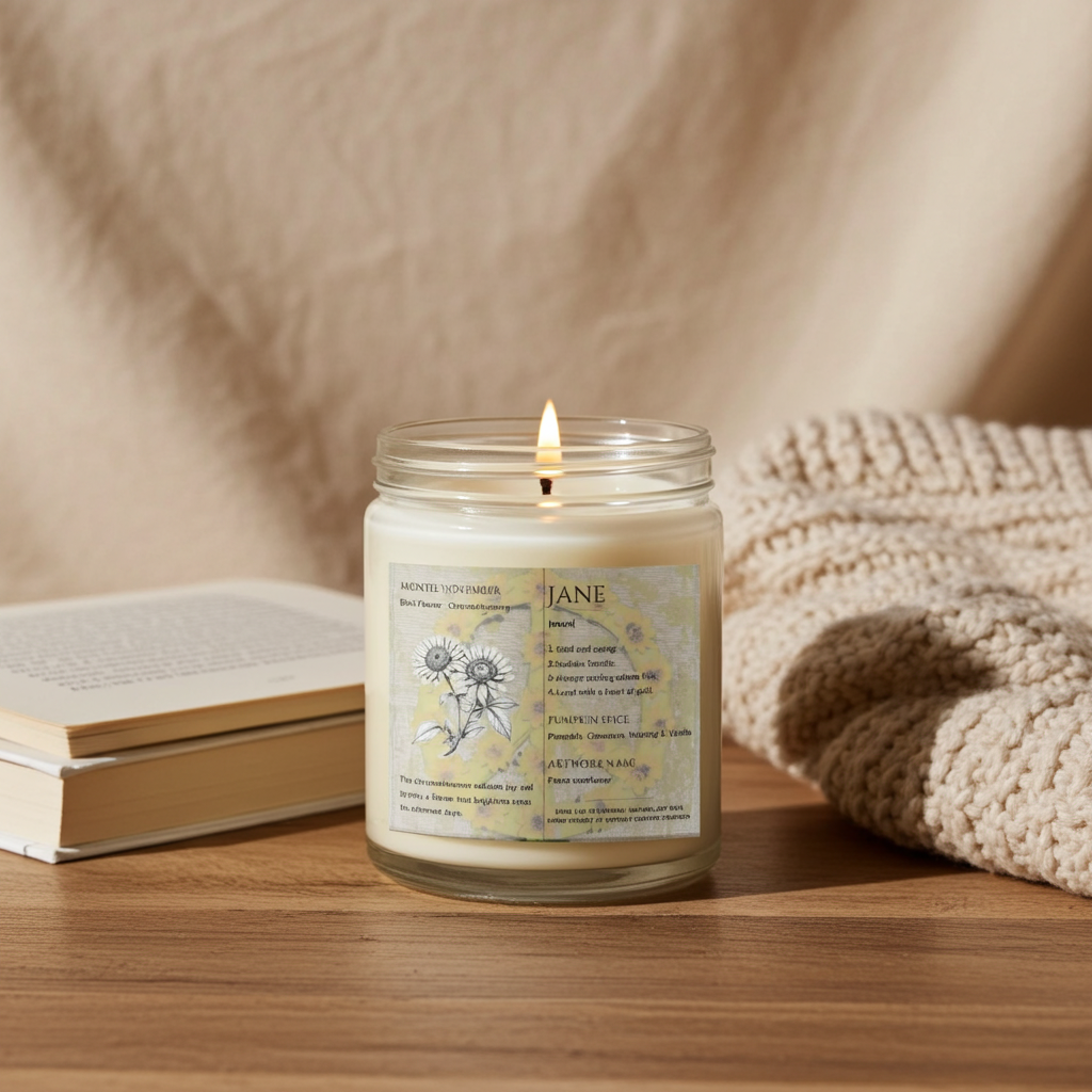 The Definition of you birth flower customisable scented artwork candle transparent jar with lid | Handmade | A personal gift