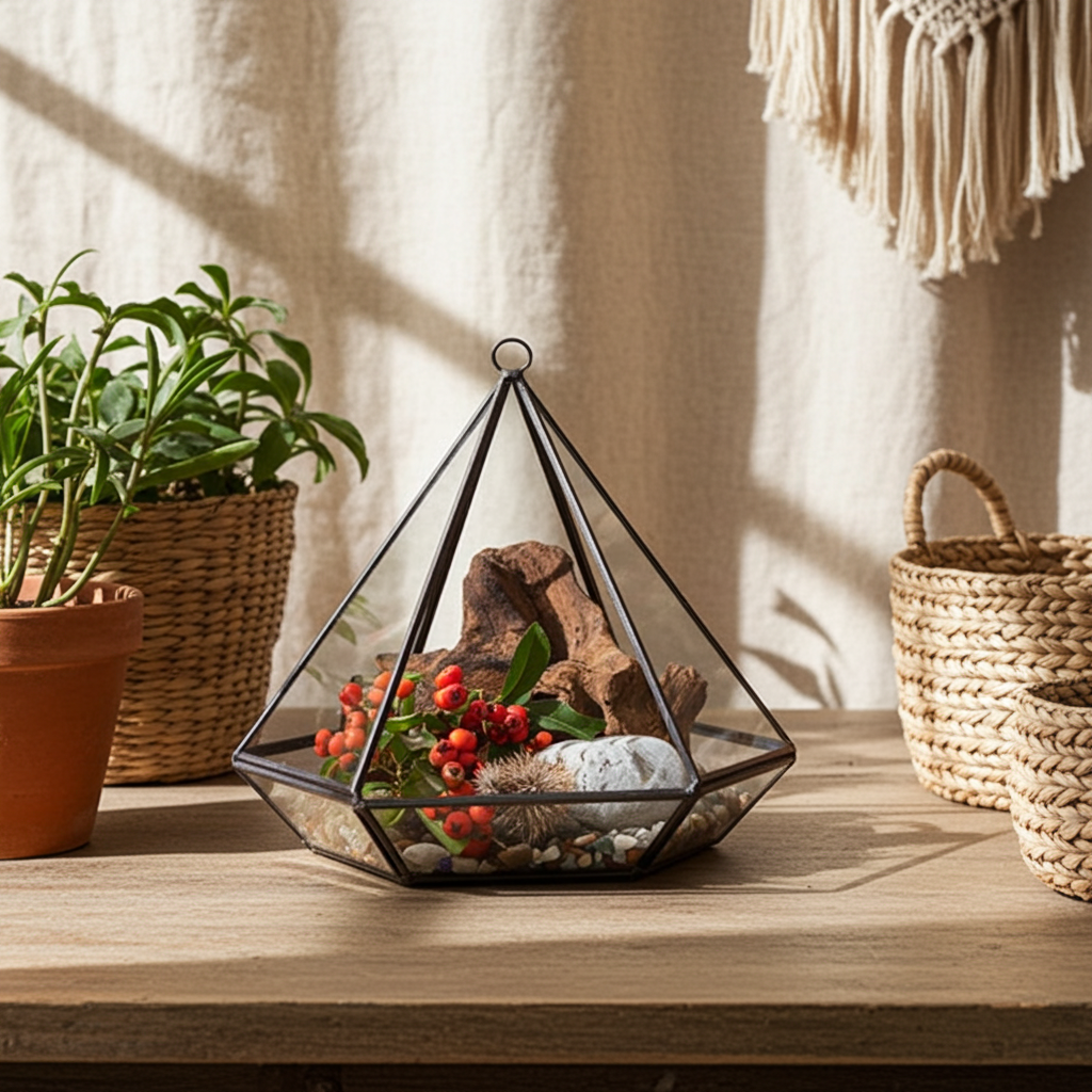 Glass Terrarium - Large Diamond