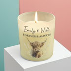 Personalised Highland Cow Vanilla Frosted Candle Jar | Custom Message Gift