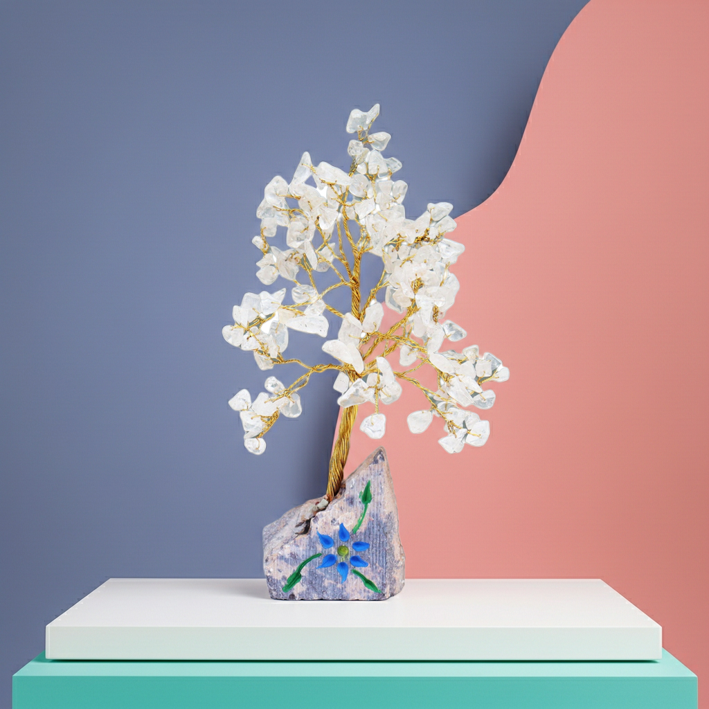 Rock Crystal Indian Gemstone Tree - Artfully Curated Creations and identify whats in the image