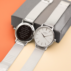 Personalised Ladies Blanc Handcrafted Watch By Architect London | Modern Font Engraving | A Personal Gift