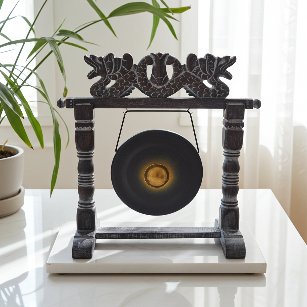 Antique Style Black Gong - Artfully Curated Creations and identify whats in the image
