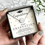 Personalised Graduation Necklace | Engraved Sentiment Card & Gift Box Keepsake