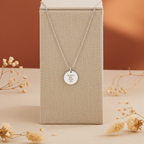 Personalised Abstract Silver Tone Necklace | Engraved Pendant & Sentiment Card Gift Box