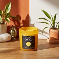 Solar Plexus Chakra Lemon Crystal Chip Candle