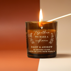 Personalised “Together We Make a Home” Amber Glass Candle Jar | Custom Housewarming Gift