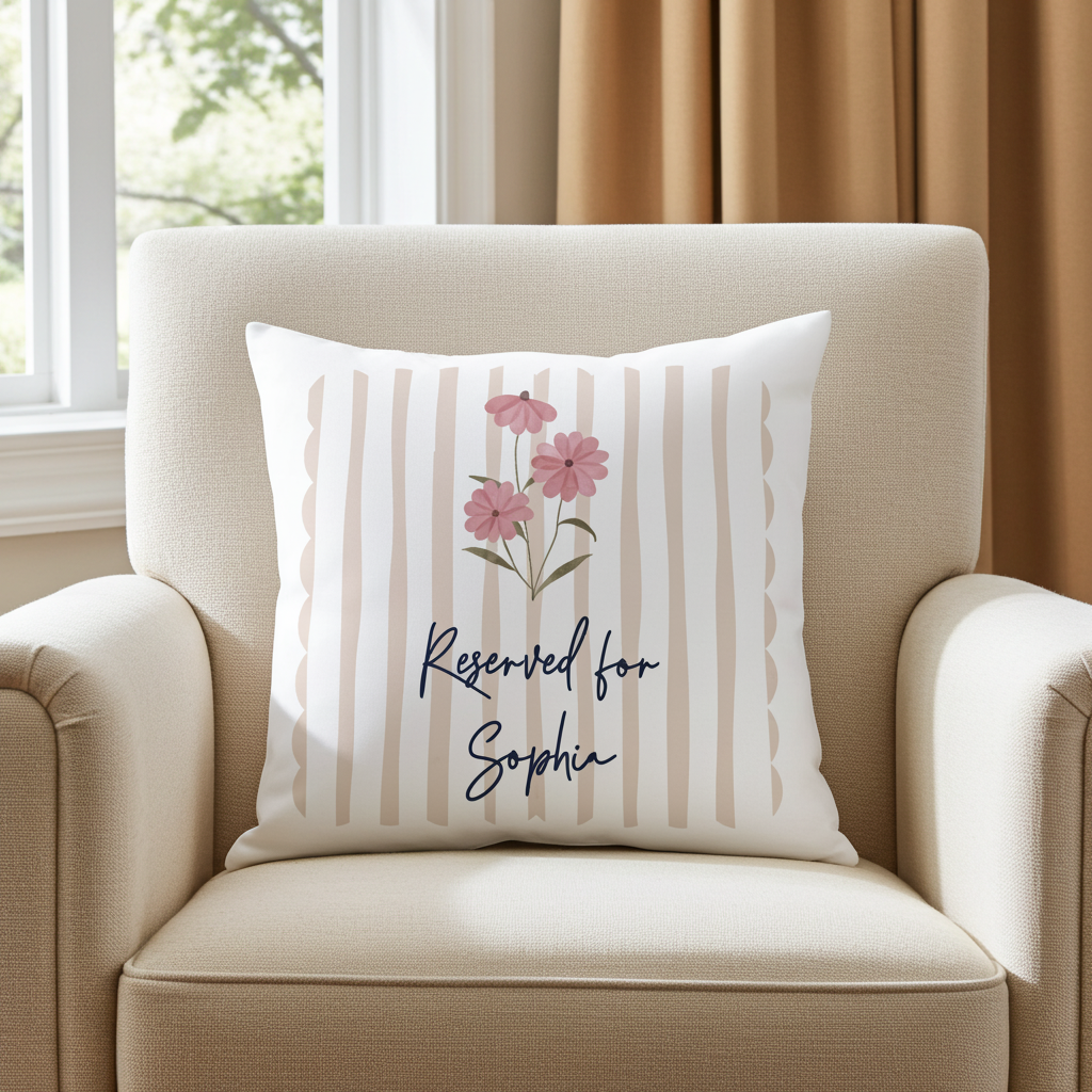 Personalised Floral Cushion | A Charming, Cosy Gift for Any Home