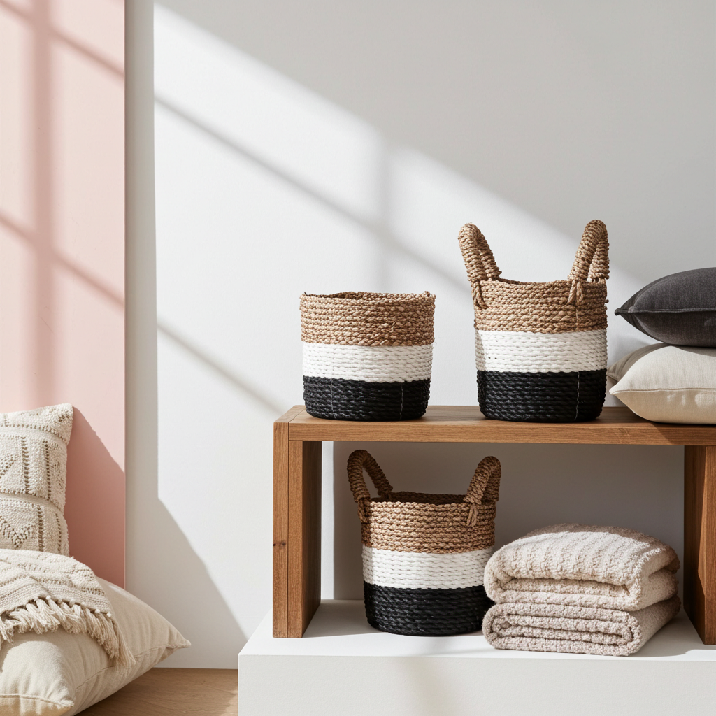 Seagrass Set Of 3 Baskets - Artfully Curated Creations and identify whats in the image