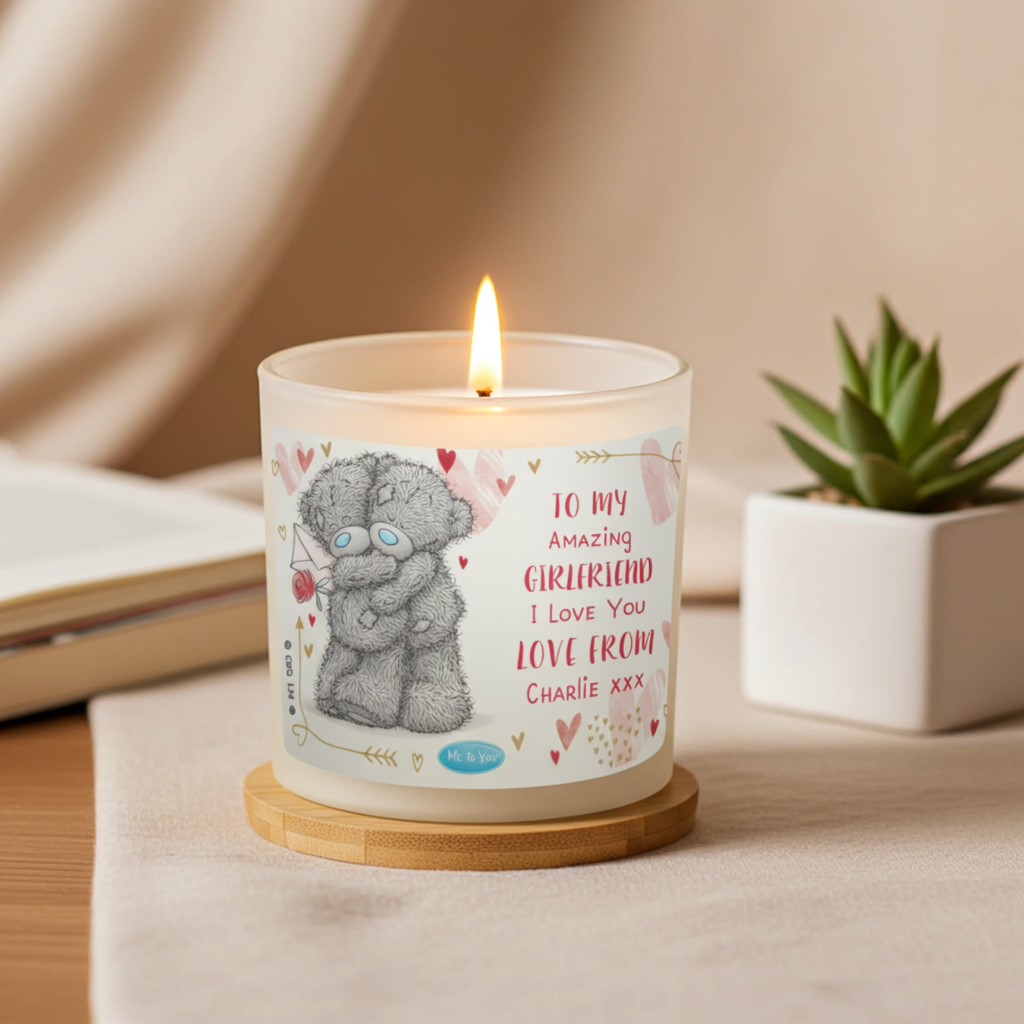 Personalised Vanilla Scented Candle | Custom 6 Line Message Gift - Artfully Curated Creations and identify whats in the image