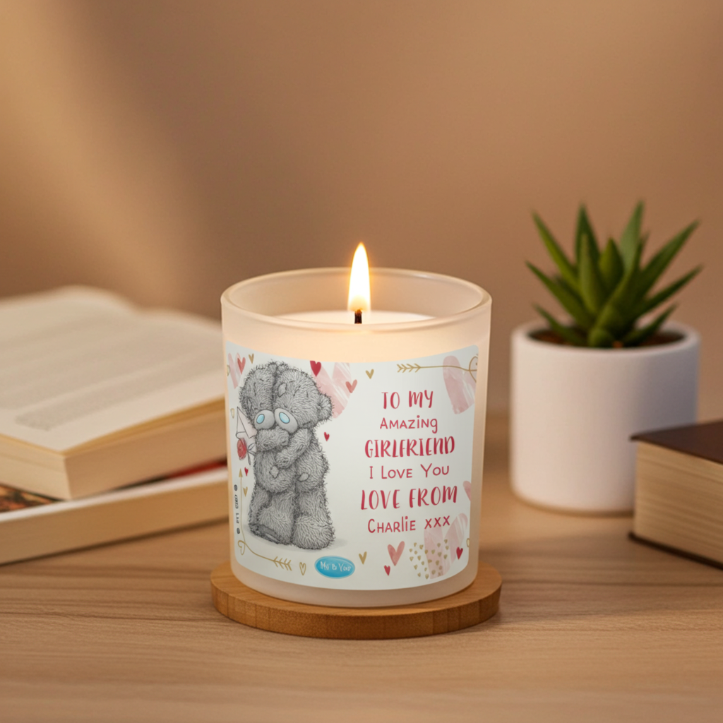 Personalised Vanilla Scented Candle | Custom 6 Line Message Gift - Artfully Curated Creations and identify whats in the image