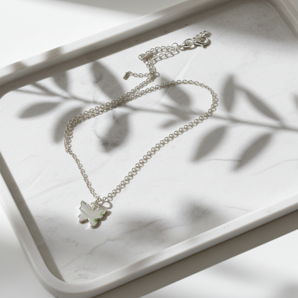 Personalised Butterfly Necklace | Engraved Sentiment Card & Gift Box for Any Occasion - Artfully Curated Creations and identify whats in the image