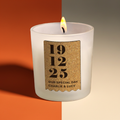 Personalised Vanilla Anniversary Cork Label Candle Jar | Custom Date & Message Keepsake