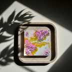“Blush & Bloom” | Pink Gold & Pearl Resin Art with Rhodonite Gemstones | Imperfectly Perfect Handmade Wooden Canvas
