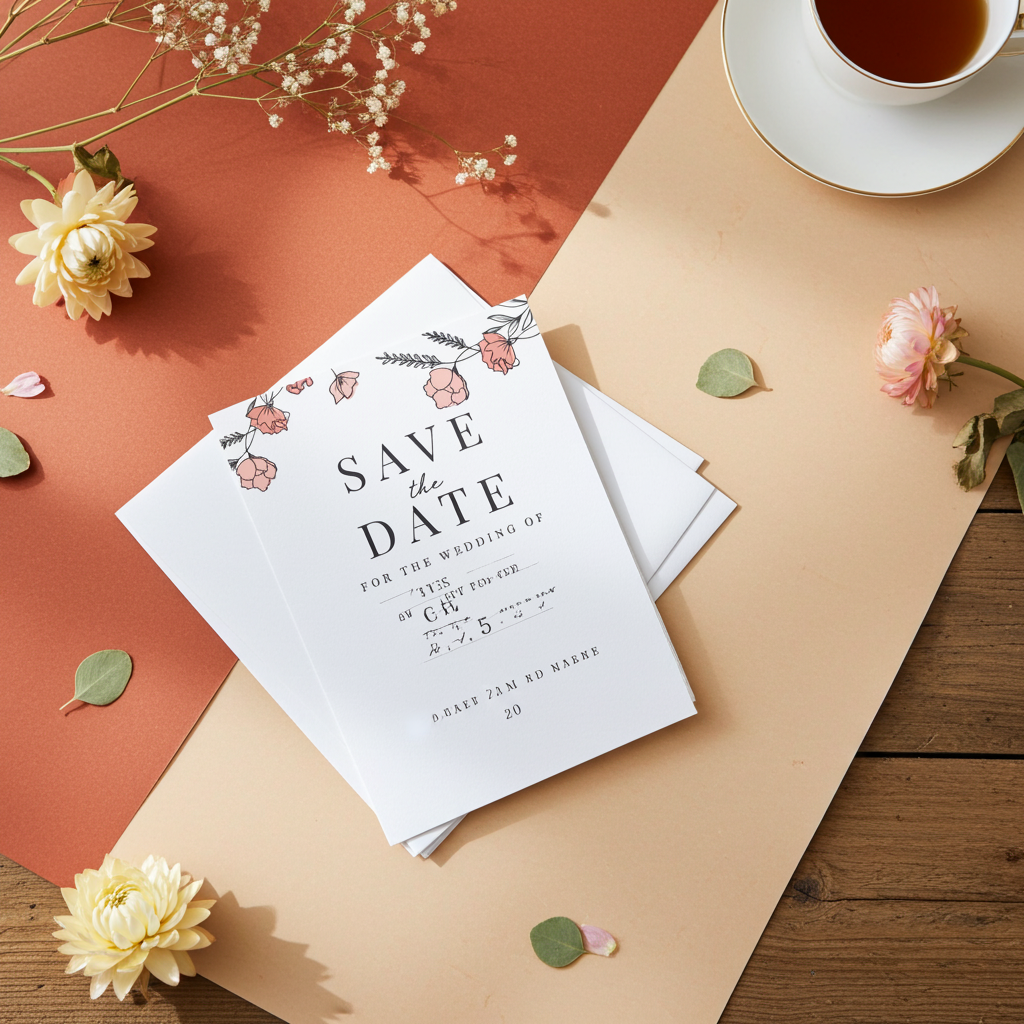 Personalised Pink Floral Save the Date Cards | A Stylish Way to Announce Your Wedding - Artfully Curated Creations and identify whats in the image