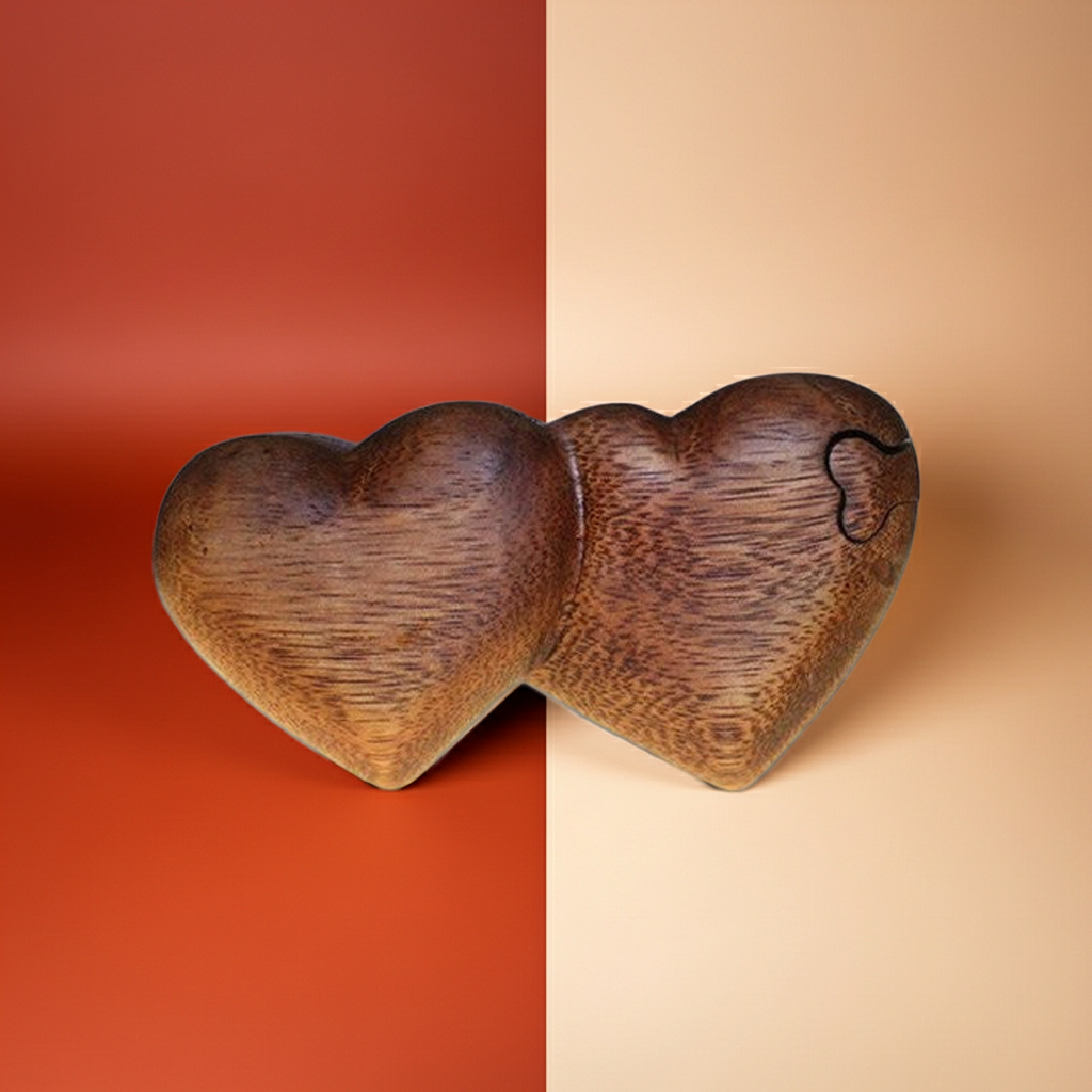 Bali Secret Trinket Storage Box - Two Hearts