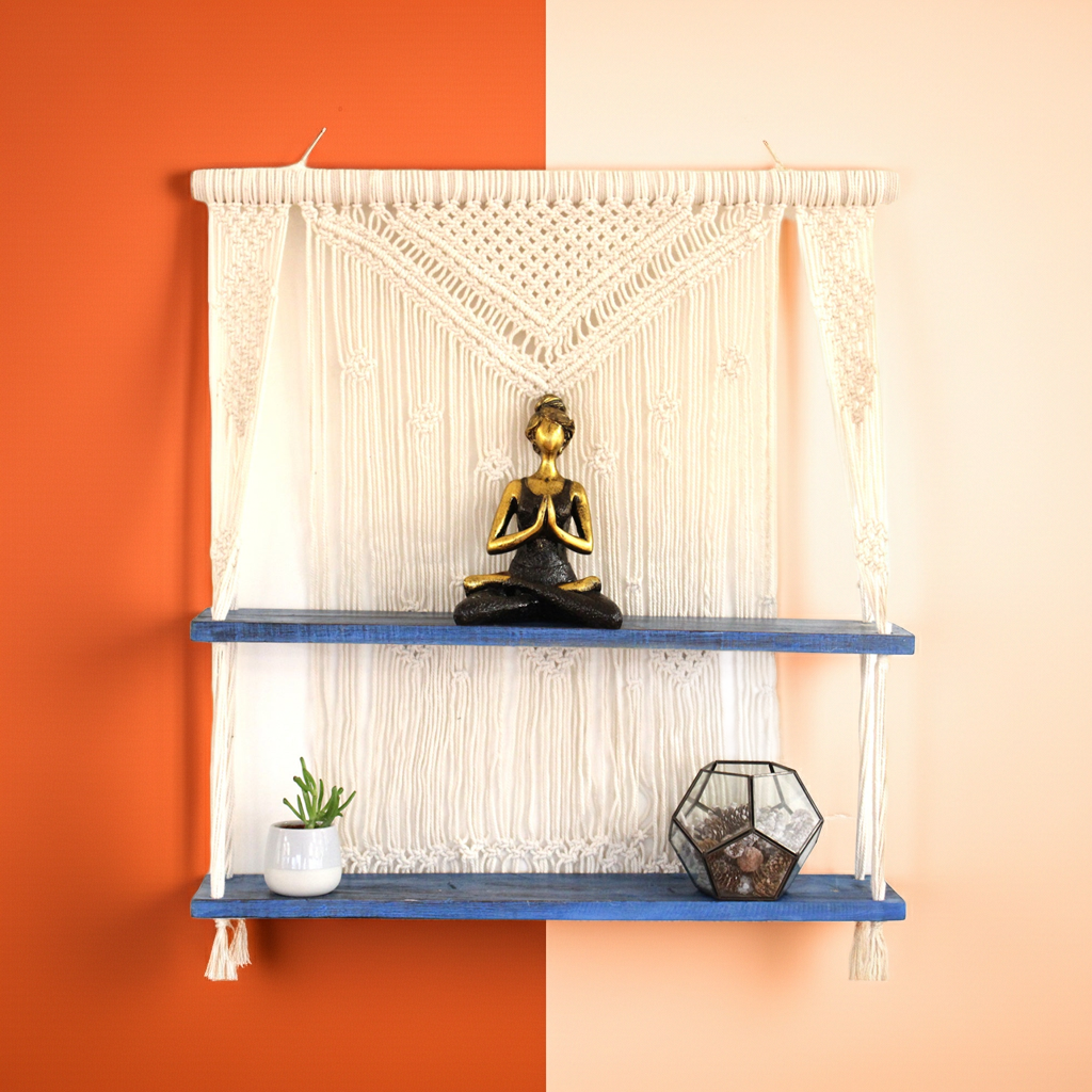 Macrame Double Hanging Shelf | Multiple Colours Available
