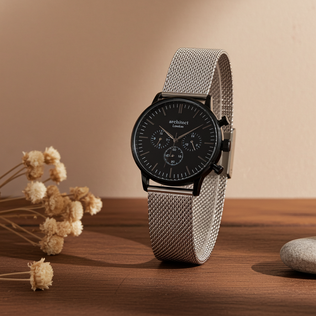 Personalised Men's Motivator Luxury Handcrafted Watch By Architect London | Modern Font Engraving | A Personal Gift