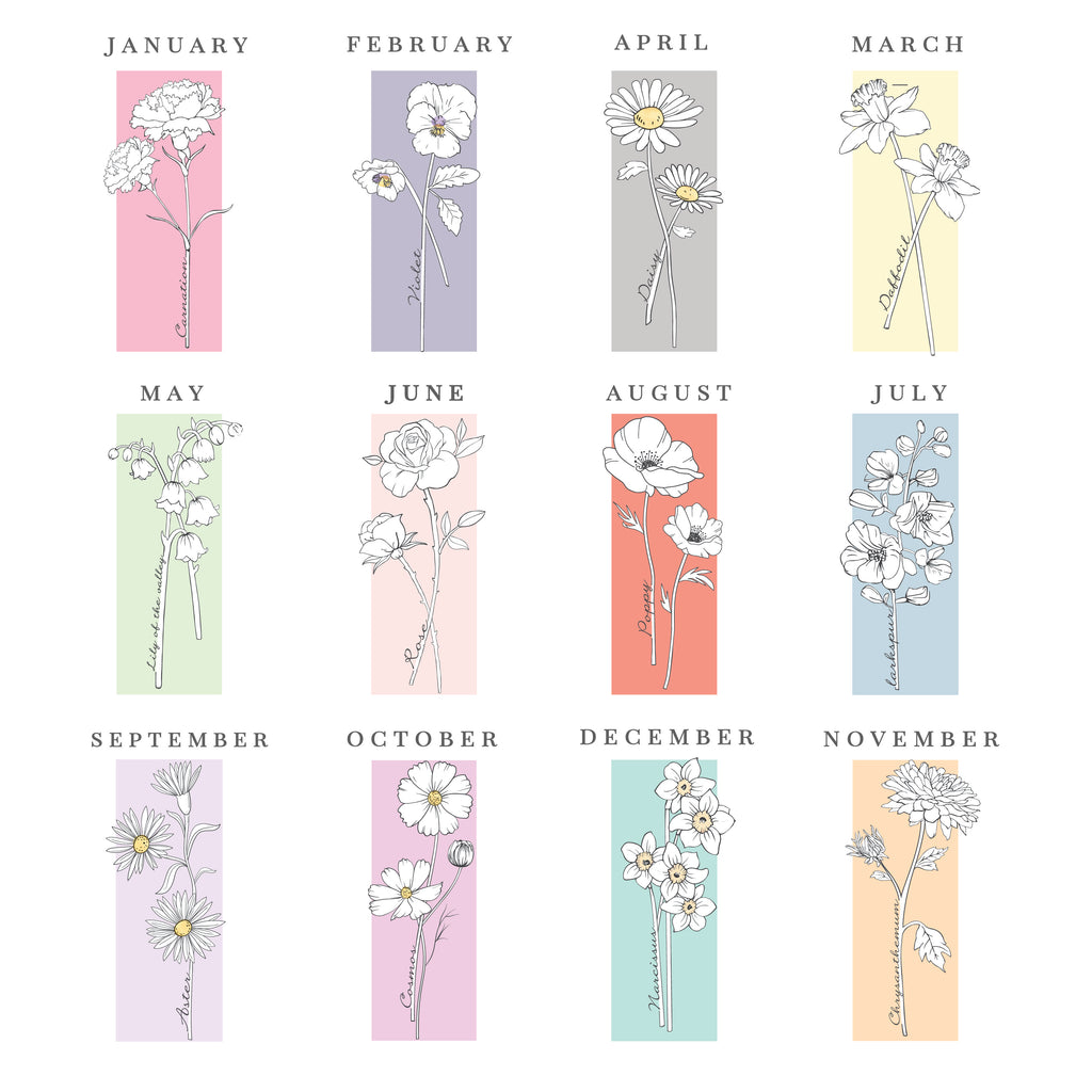 Personalised Birth Flower Pillar Candle | Handmade | A personal gift