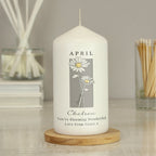 Personalised Birth Flower Pillar Candle | Handmade | A personal gift