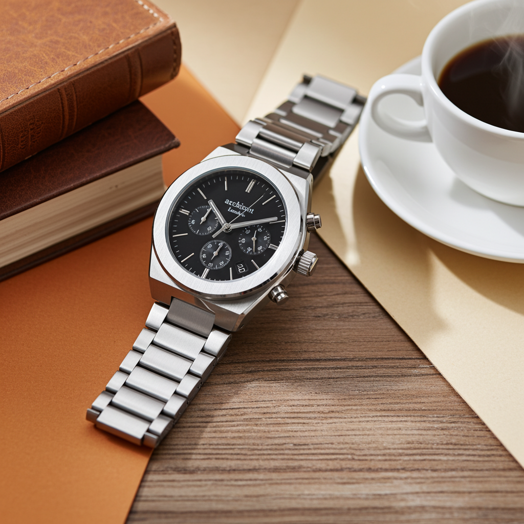 Personalised Men's Orbix Luxury Handcrafted Watch By Architect London | Modern Font Engraving | A Personal Gift