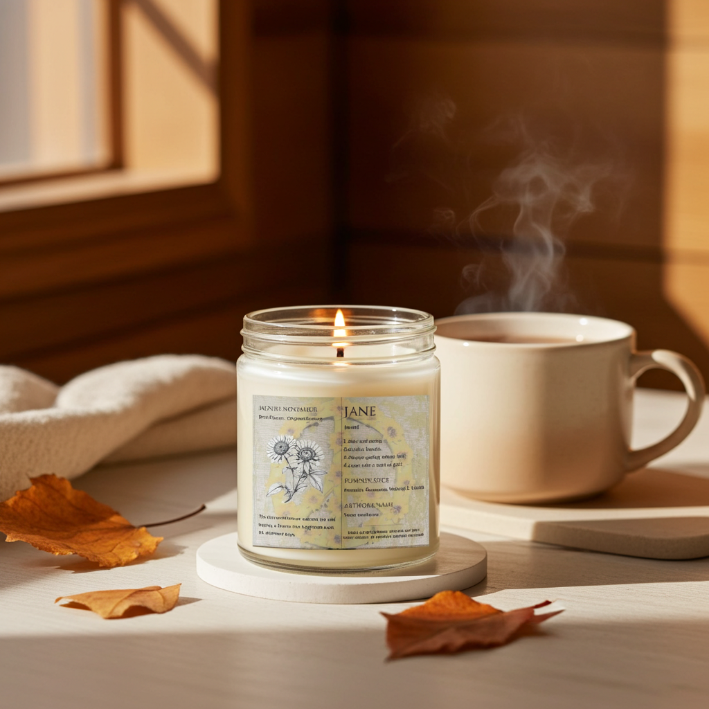 The Definition of you birth flower customisable scented artwork candle transparent jar with lid | Handmade | A personal gift