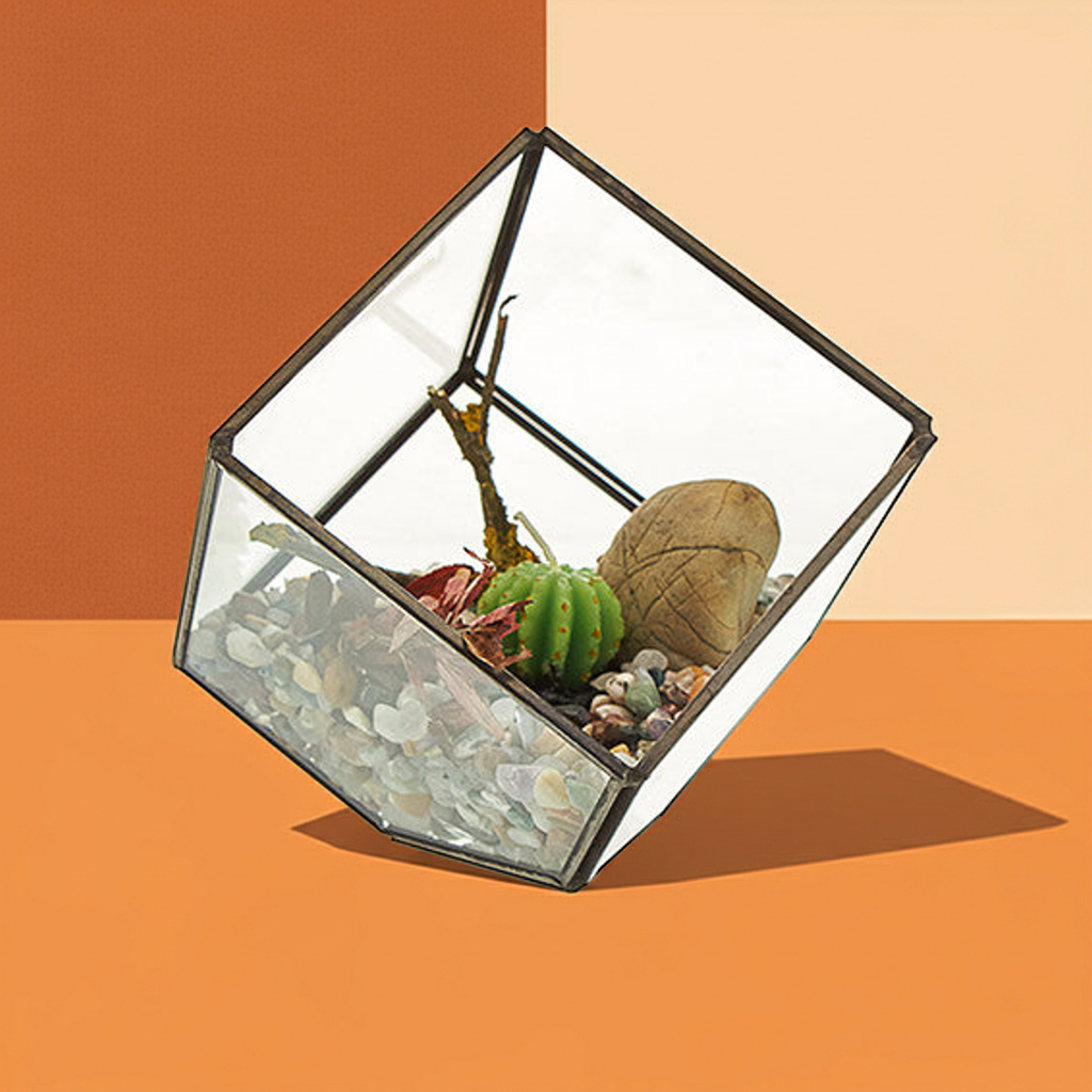 Glass Terrarium - Corner Cube