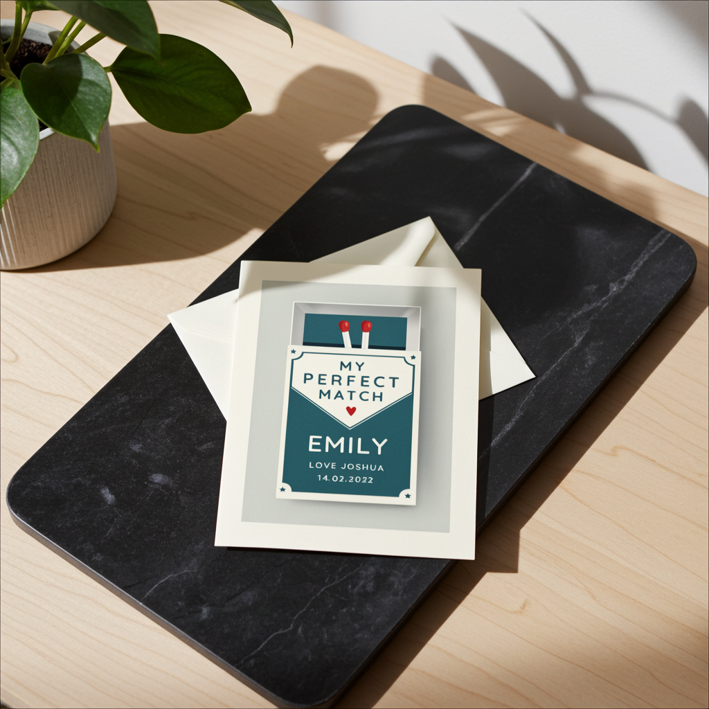 Personalised “My Perfect Match” Valentine’s Card | A Cute & Thoughtful Keepsake - Artfully Curated Creations and identify whats in the image