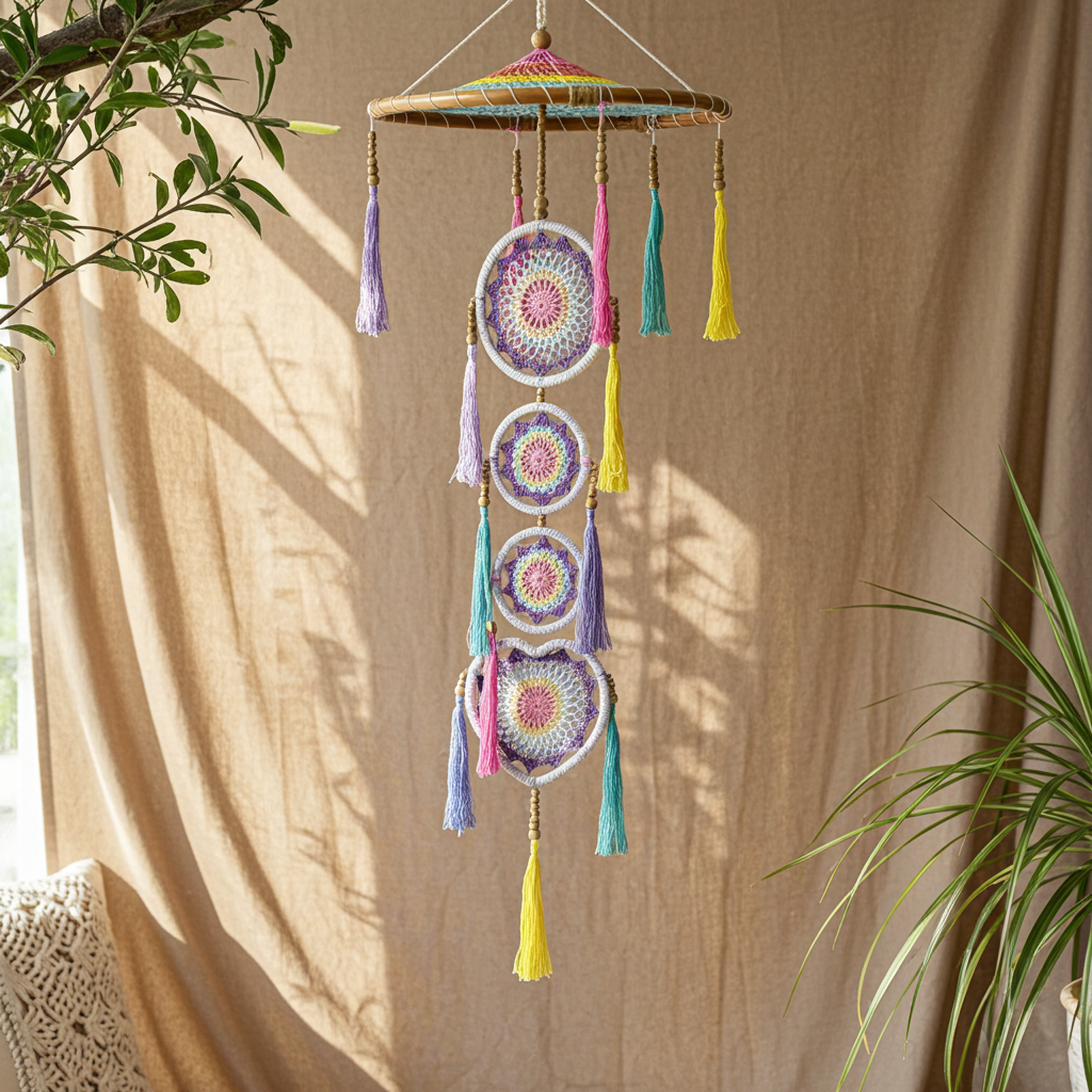 Large Pastel Rainbow Dream Catcher