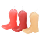 Howdy Cowboy Set of 3 Cowboy Boot Candles Pink Western Decor Unscented Paraffin Wax Novelty Candles with Fun Sayings, Drip-Style