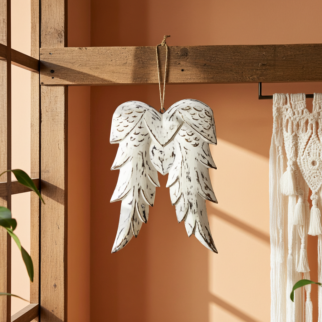 Hand Crafted 31cm Double Angel Wing - Artfully Curated Creations and identify whats in the image