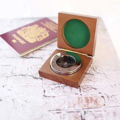 Personalised Handcrafted Compass With Timber Box | Modern Font Engraving | A Personal Gift
