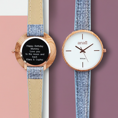 Personalised Ladies Handcrafted Watch By Anaii | Modern Font Engraving | A Personal Gift