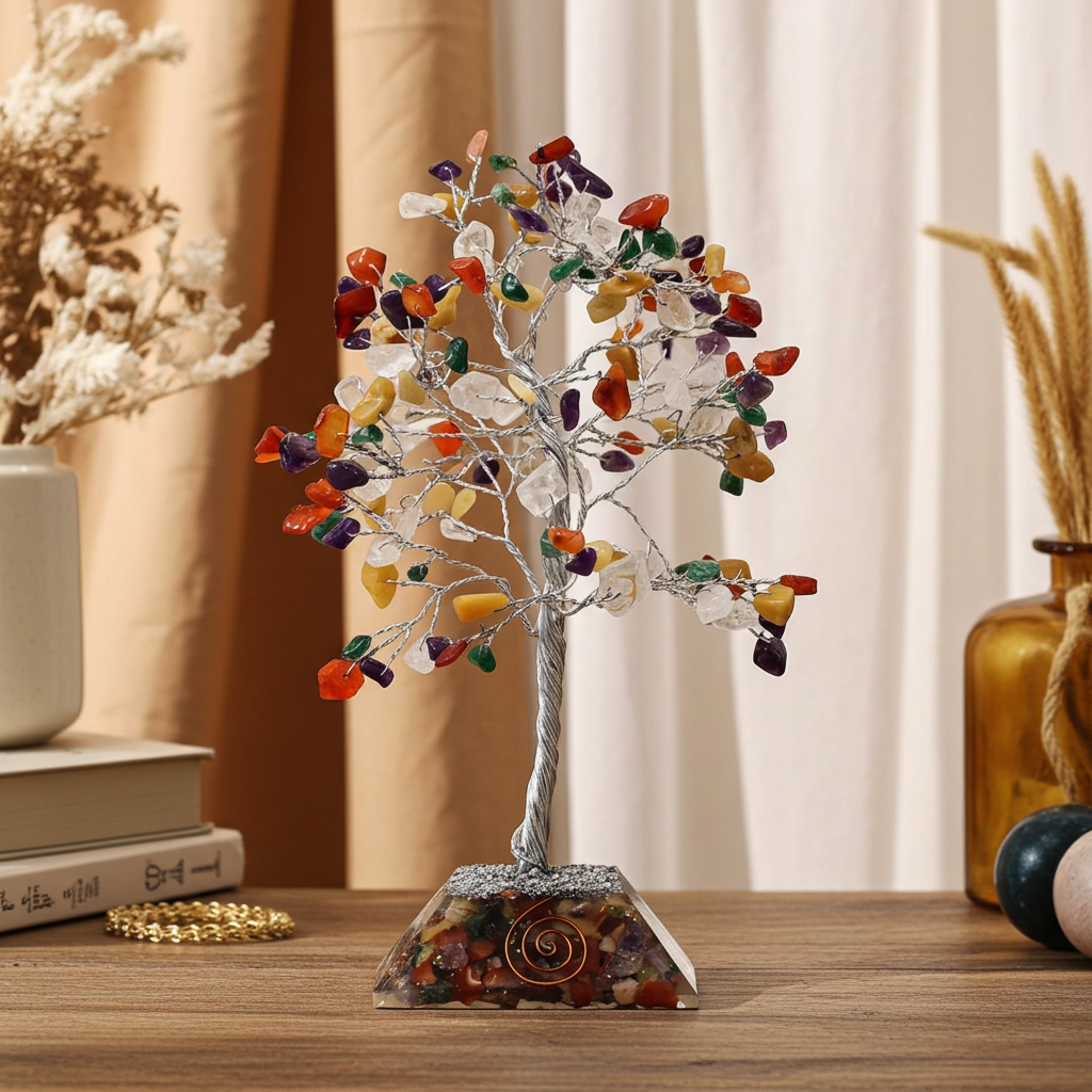 Multi Gemstone Tree With Organite Base