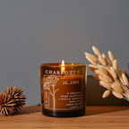 Personalised Birth Flower Candle in Amber Glass Jar | Handmade | A personal gift