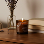 Personalised Birth Flower Candle in Amber Glass Jar | Handmade | A personal gift