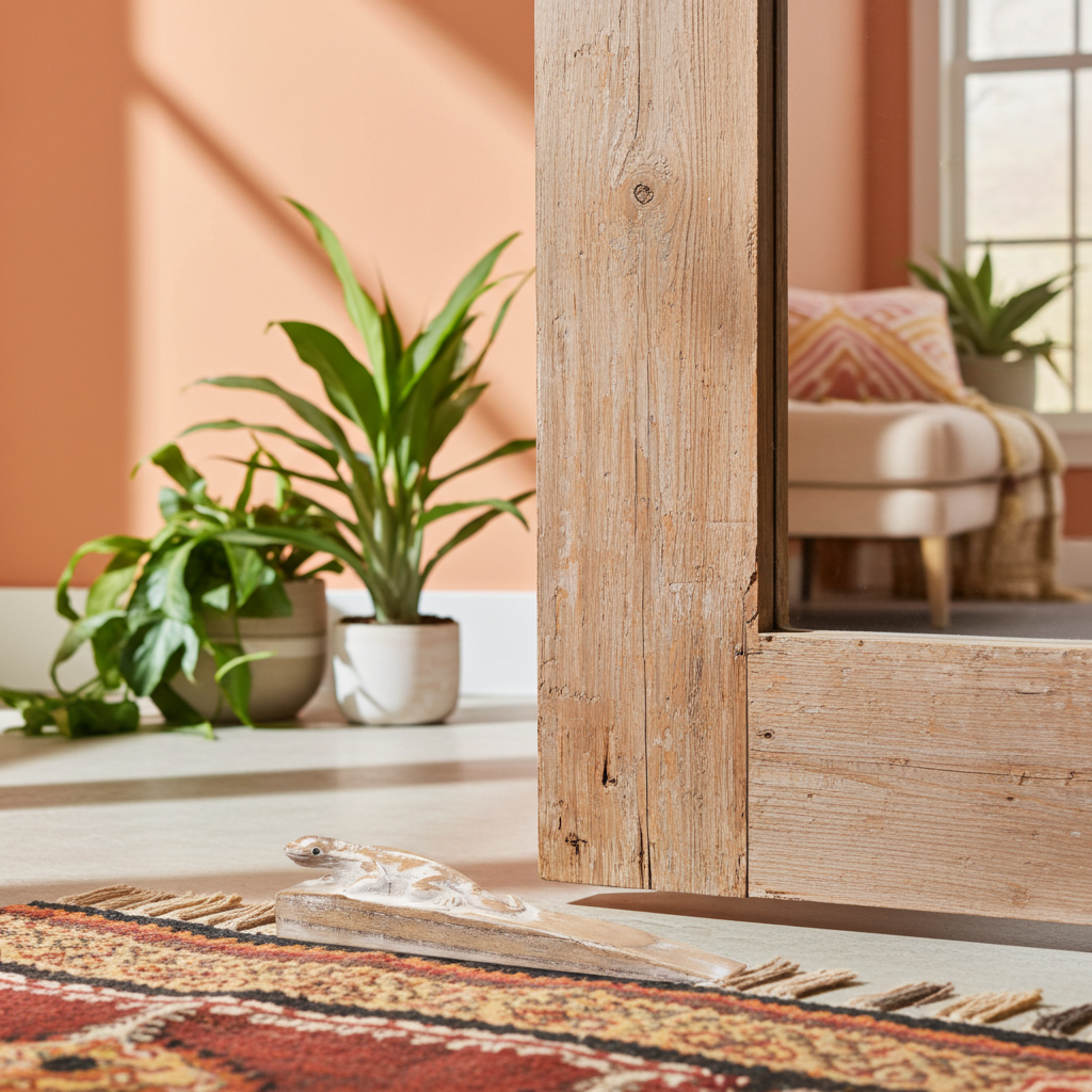 Hand Carved Doorstop - Gecko