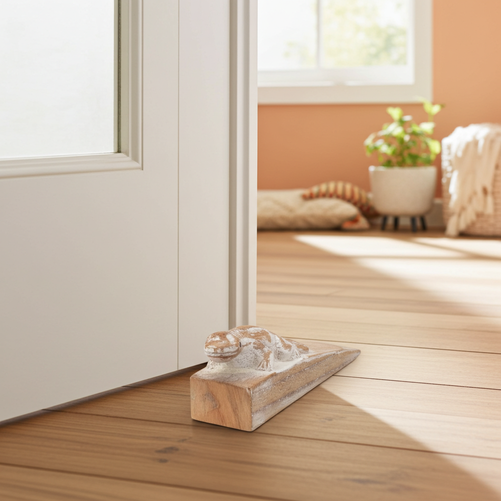 Hand Carved Doorstop - Gecko