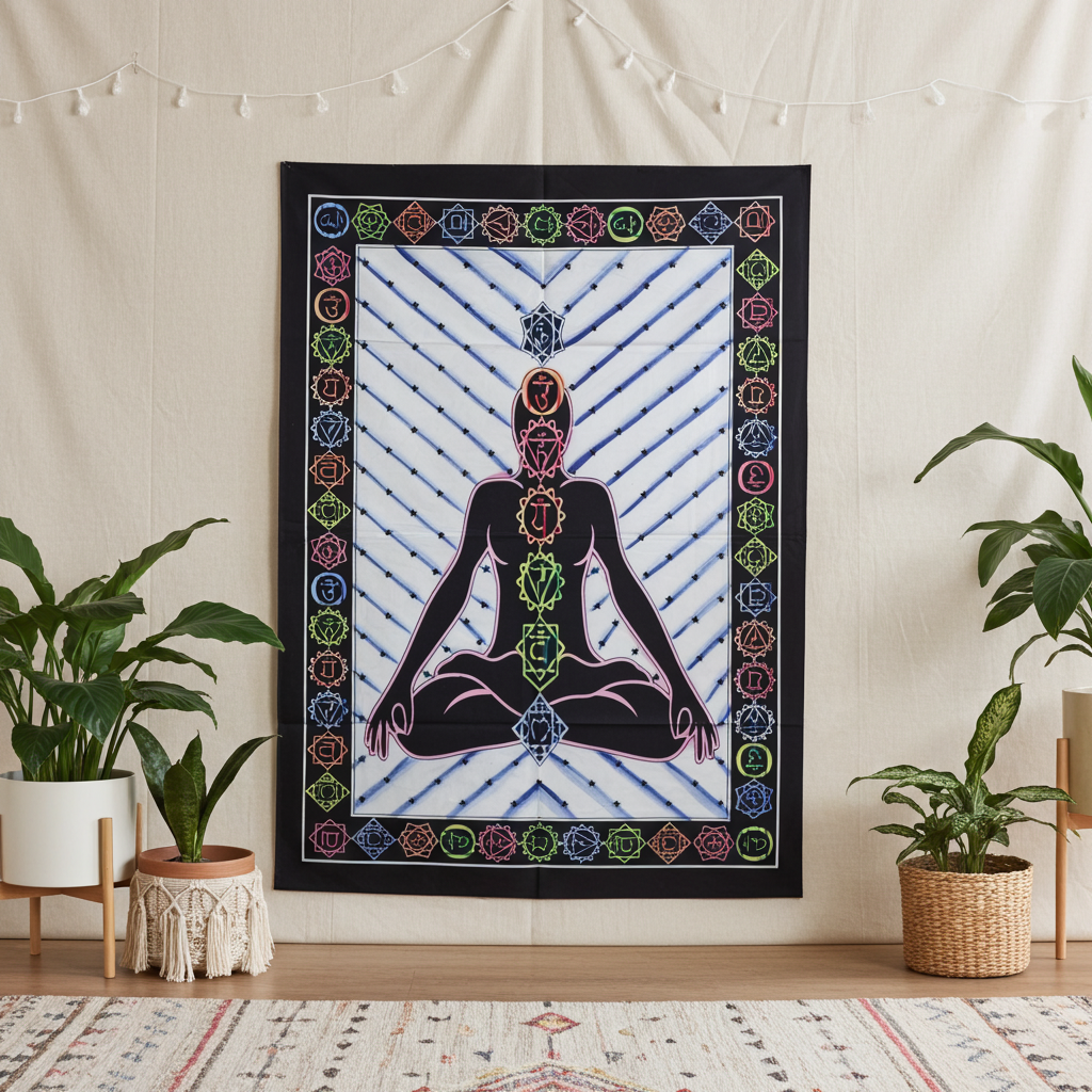 Hand Brushed Cotton Wall Art - Chakra