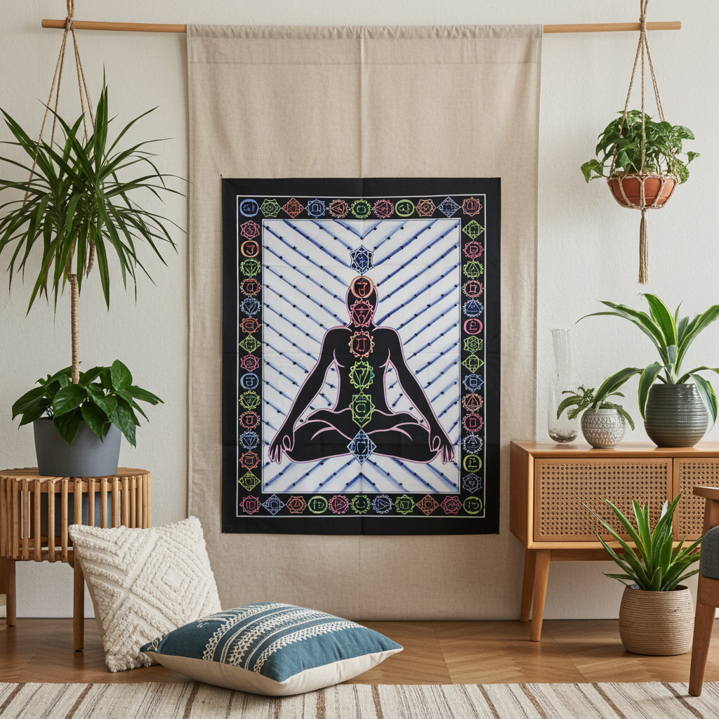 Hand Brushed Cotton Wall Art - Chakra