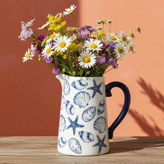 17cm Seashell Ceramic Flower Jug