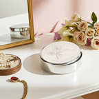 Personalised Birth Flower Round Trinket Box | A Meaningful Gift for Any Occasion