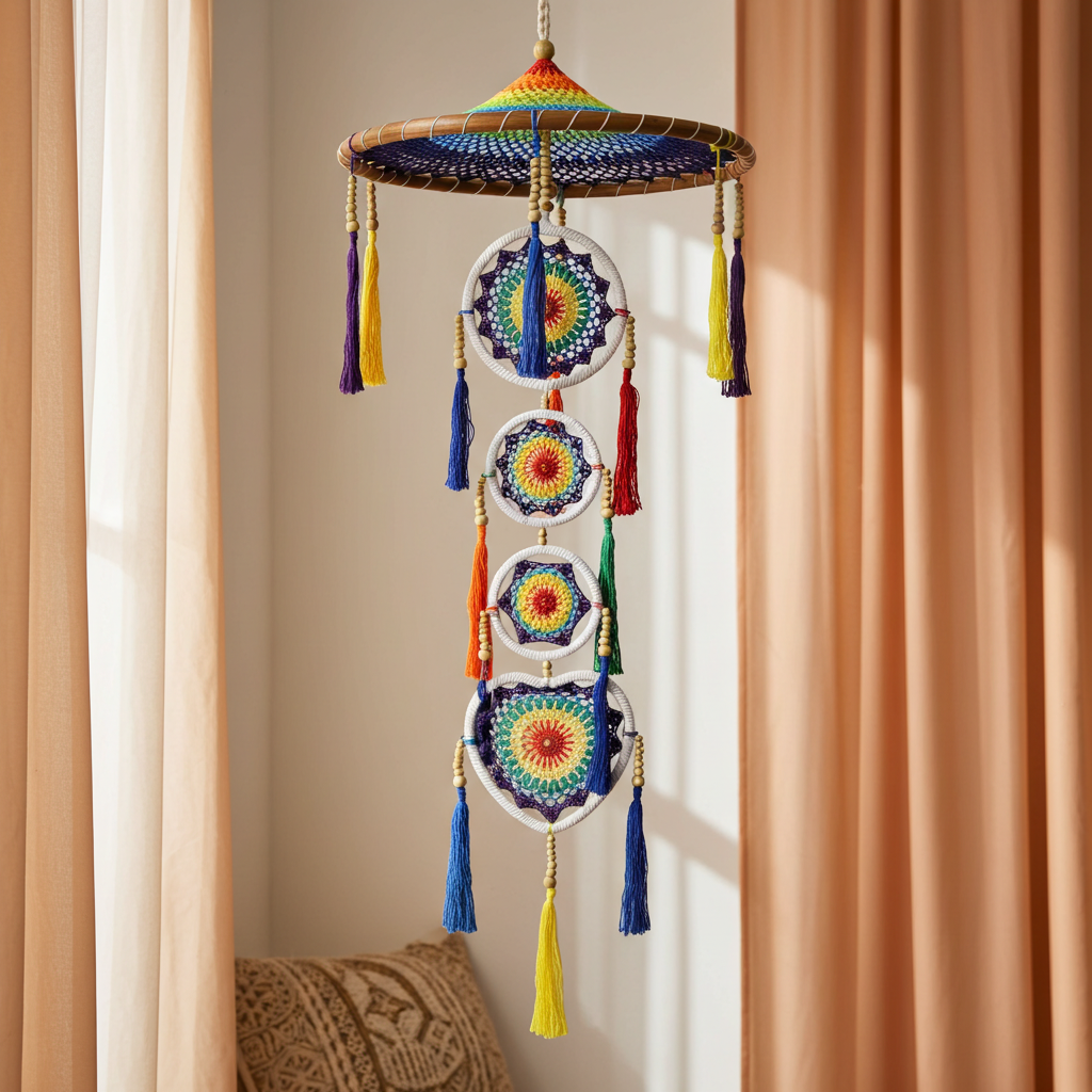 Large Vivid Rainbow Dream Catcher
